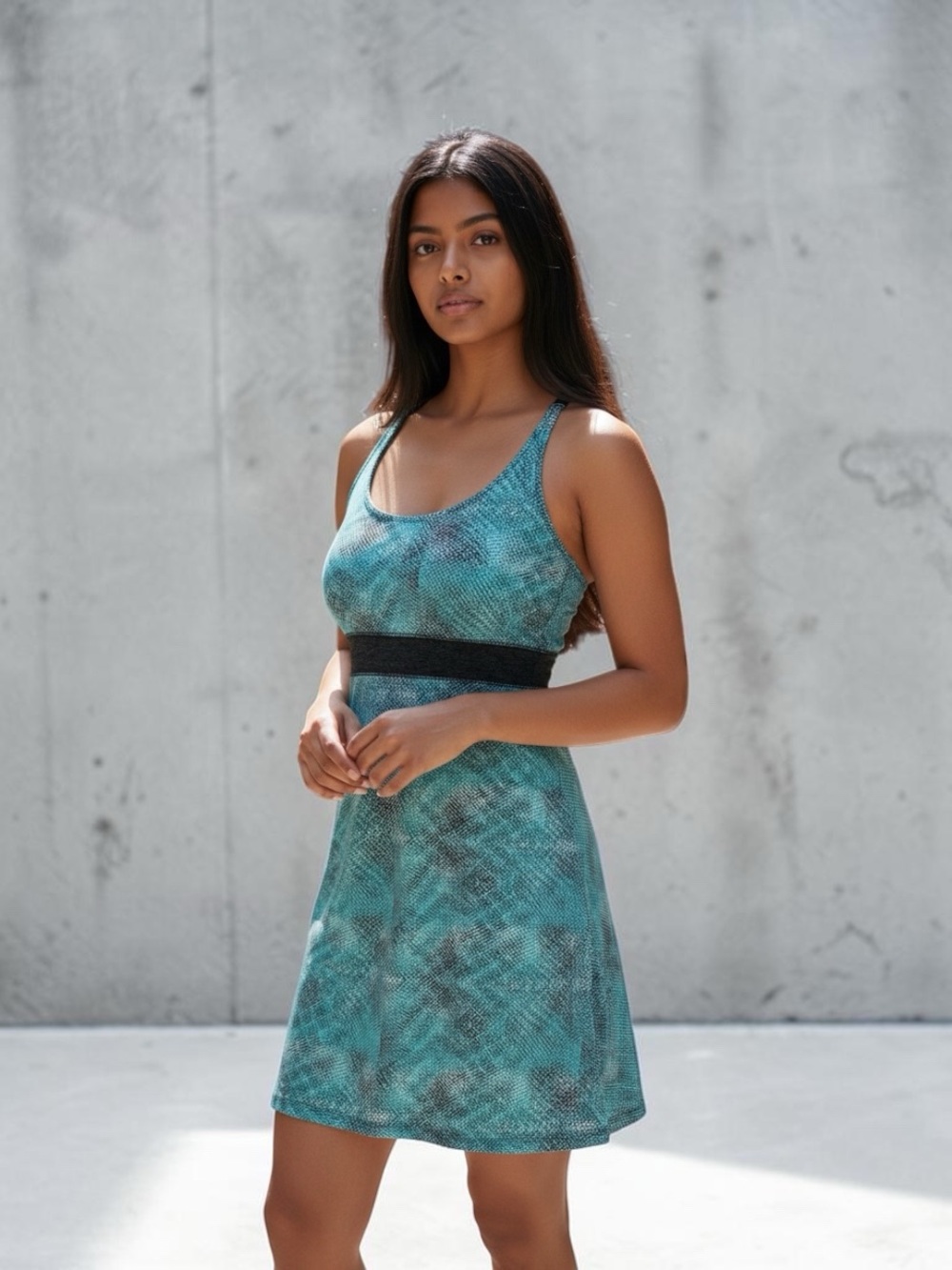 SOYBU Sundress Teal and Black Size XS